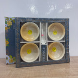 A07770 Richie Rich Fringe Ceramic Soup Bowl Set with Spoons (8 Pieces - 4 Bowls + 4 Spoons)