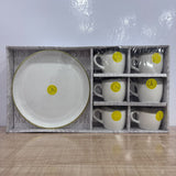 A07776 Richie Rich Sip n Snack Ceramic Set – 6 Mugs & 1 Serving Platter