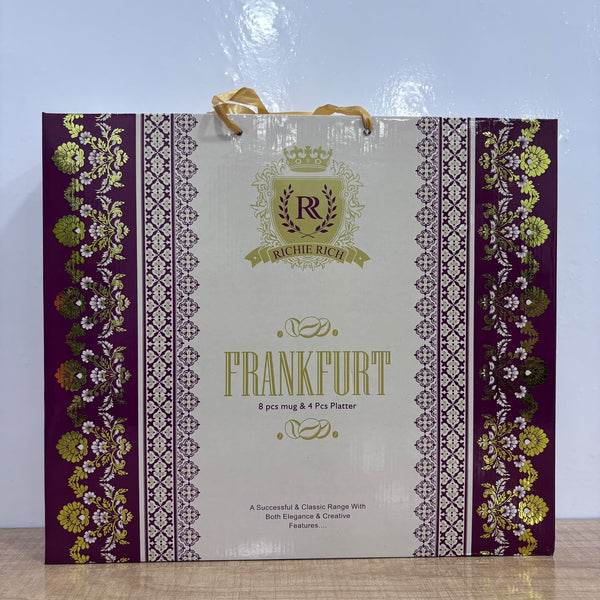 A07775 Richie Rich Frankfurt 12 Pcs Ceramic Tea & Coffee Set – 8 Mugs & 4 Platters
