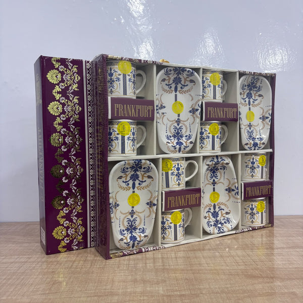 A07775 Richie Rich Frankfurt 12 Pcs Ceramic Tea & Coffee Set – 8 Mugs & 4 Platters
