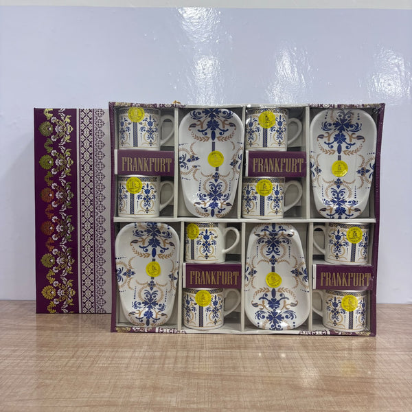 A07775 Richie Rich Frankfurt 12 Pcs Ceramic Tea & Coffee Set – 8 Mugs & 4 Platters