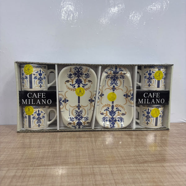 A07774 Richie Rich Café Milano Ceramic Mug & Platter Set (6 Pieces)