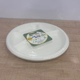 A07799 11 Inch 4-Compartment Bagasse Eco-Friendly Disposable Plates (Pack of 10)