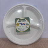 A07802 9-Inch 3-Compartment Biodegradable Bagasse Plates (Pack of 10)