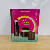 A07795 Varmora Festive Pack – Bento 2 Lunch Box & Sofia 600 Water Bottle Set