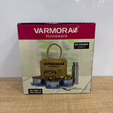 A07797 Varmora SS Cromo Stainless Steel Leak-Proof Lunch Box Set with Insulated Bag