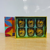 A07815 Shinemax Designer's Choice Royal Peacock Printed Glass Tumbler Set - 6 Pcs (300 ml)