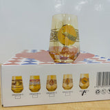 A07817 Shinemax Premium Designer Peacock Print Golden Glass Tumbler Set - Pack of 6