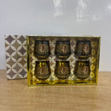 A07818 SHINEMAX Luxury Vintage Portrait Printed Amber Glassware Set (Set of 6)