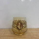 A07818 SHINEMAX Luxury Vintage Portrait Printed Amber Glassware Set (Set of 6)