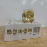 A07819 Shinemax Golden Peacock Printed Glass Tumbler Set – Pack of 6