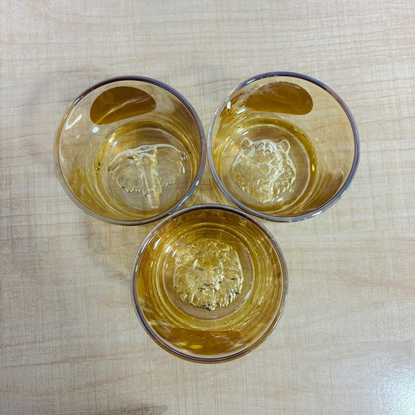 A07820 SHINEMAX 6 Pcs Premium Amber Glass Tumbler Set with 3D Animal Emblem Design (400ml)