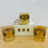 A07821 Shine Max Luxury 3D Animal Embossed Amber Glass Tumblers Set