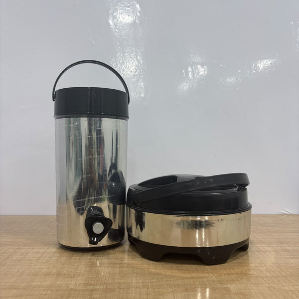 A07879 Silver Star Steel Insulated Water Jug & Casserole Combo Gift Set - 2Pc