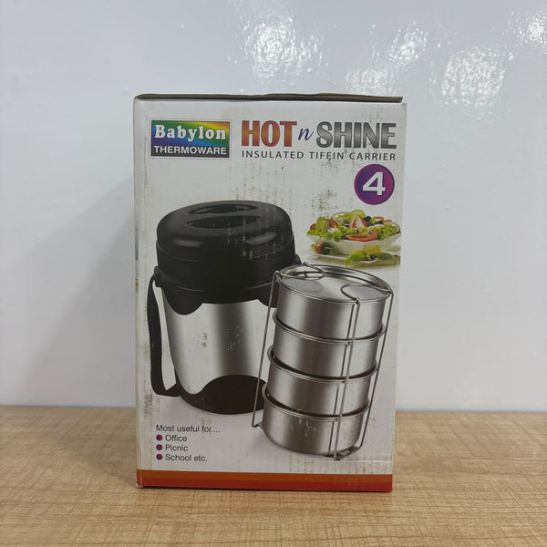 A07885 Hot 'n' Shine Insulated Tiffin Carrier (4 Containers)