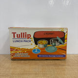 A07889 Tullip Stainless Steel 2-Container Lunch Box Set with Insulated Soft Bag