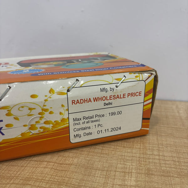 A07889 Tullip Stainless Steel 2-Container Lunch Box Set with Insulated Soft Bag