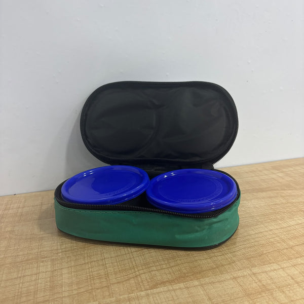 A07890 Tullip Insulated Oval Lunch Box Set with 2 Airtight Plastic Containers & Fabric Pouch
