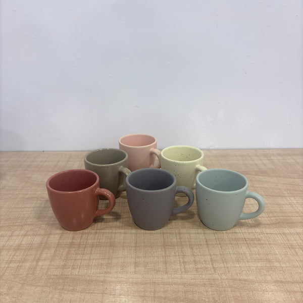 A07824 Multicolor Ceramic Tea & Coffee Cups Set (90 ml, Set of 6)