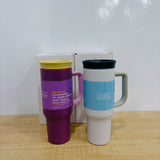 A07829 40 oz. Insulated Steel Double Sipper Tumbler Mug with Handle & 2-in-1 Lid (1185 mL)