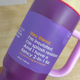 A07829 40 oz. Insulated Steel Double Sipper Tumbler Mug with Handle & 2-in-1 Lid (1185 mL)