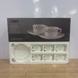A07833 Treo by Milton Aurelia Collection Ophelia 13 CL Opalware Cup & Saucer Set (12 Pieces)