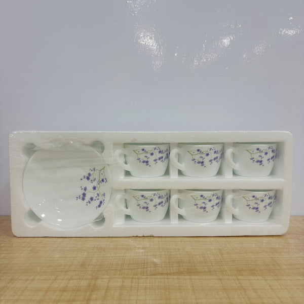 A07832 Larah by Borosil Opalware Cup & Saucer Set - 12 Pcs (6 Cups & 6 Saucers)