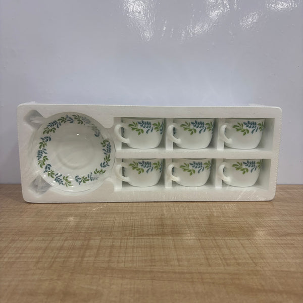 A07833 Treo by Milton Aurelia Collection Ophelia 13 CL Opalware Cup & Saucer Set (12 Pieces)