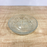 A07834 Embossed Leaf Design Clear Glass Snack Bowl / Mini Saucer Dish - Pack Of 1