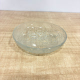 A07834 Embossed Leaf Design Clear Glass Snack Bowl / Mini Saucer Dish - Pack Of 1