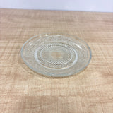 A07835 Transparent Vintage Embossed Glass Saucer Plate for Tea, Coffee & Desserts