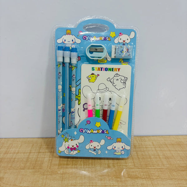 A07867 Cartoon Character Stationery Set [905] with Pencils, Eraser, Sharpener & Coloring Markers for Kids