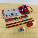 A07866 Printed Kids Stationery Set [801] with Carrying Pouch (6-Piece Kit)