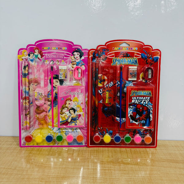 A07862 Kids Cartoon Theme Painting & Stationery Kit - 9915 (Pack of 1 / Assorted Designs)