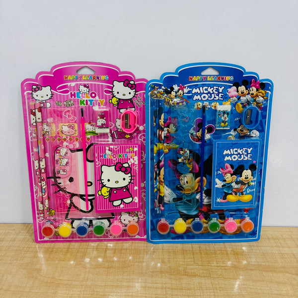 A07862 Kids Cartoon Theme Painting & Stationery Kit - 9915 (Pack of 1 / Assorted Designs)