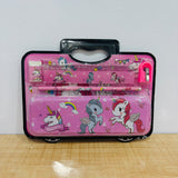 A07868 Kids Animated Character Briefcase Pencil Box Set [6016] with Pencils, Ruler, Eraser & Sharpener (Assorted Characters)
