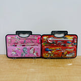 A07868 Kids Animated Character Briefcase Pencil Box Set [6016] with Pencils, Ruler, Eraser & Sharpener (Assorted Characters)