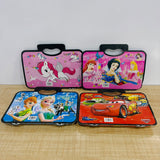 A07868 Kids Animated Character Briefcase Pencil Box Set [6016] with Pencils, Ruler, Eraser & Sharpener (Assorted Characters)