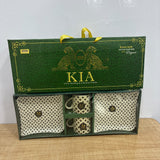 A07852 KIA 4-Piece Glassware Gift Set (2 Tea Mugs & 2 Snack Platters)