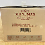 A07905 SHINEMAX 2 Pcs Glass Candy Jar Set with Wooden Lids and Tray [SMBJ-611]