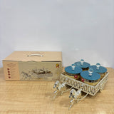 A07915 Shinemax 4-Piece Candy & Dry Fruit Container Set with Royal Horse Cart Display Tray [SMBJ-703-S]