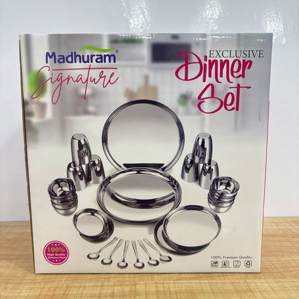 A07898 Madhuram Apple Signature Stainless Steel Dinner Set (36 Pcs)