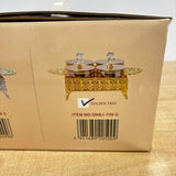 A07921 SHINEMAX 4-Piece Crystal-Knob Candy Jars with Royal Gold Filigree Tray [SMBJ-709-G]