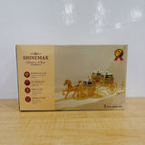 A07929 SHINEMAX Gold Horse Cart Dry Fruit & Candy Bowl Set with 3 Jars [SMBJ-707-G]
