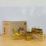 A07929 SHINEMAX Gold Horse Cart Dry Fruit & Candy Bowl Set with 3 Jars [SMBJ-707-G]