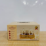 A07913 SHINEMAX 4-Piece Glass Jars Set with Decorative Silver Serving Tray & Crystal-Lid Knobs [SMBJ-719-S]