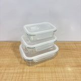 A07940 Diamonds Airtight Glass Food Storage Containers with Clip Lids (Set of 3)