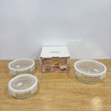A07941 Diamonds 3-Piece Airtight Glass Storage Container Set with Clip-Lid Vents