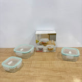 A07942 3-Piece Airtight Glass Food Storage Container Set with Vent Lids