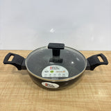 A07955 Milton Pro Cook Granito Non-Stick Induction Kadhai with Glass Lid, 22 cm